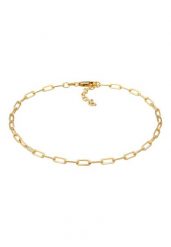 Elli Damski naszyjnik owalny Basic Summer Trend regulowany w pozłacanym srebrze próby 925 Sterling Silver Bransoletki na nogę 1 ct. Szare bransoletki Elli, z materiału, pozłacane. Za 283.99 zł.