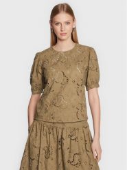 Herskind Bluzka Ida 4661831 Brązowy Regular Fit. Brązowe bluzki Herskind, bez wzorów, z bawełny, bez kołnierzyka, bez ramiączek. Za 459.99 zł.