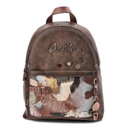 Brązowy Elegancki Plecak Damski Anekke. Brązowe plecaki Anekke, bez wzorów, ze skóry ekologicznej, bez dodatków. Za 399.00 zł.