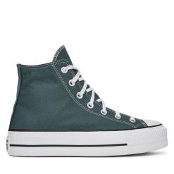 Trampki Converse. Zielone trampki Converse, bez wzorów, retro, bez zapięcia. Za 269.99 zł.