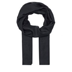 Szal Guess. Czarne szaliki i kominy Guess, z aplikacjami. Za 429.99 zł.