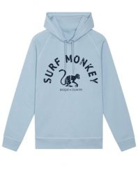 Bluza z bawełny organicznej –zakrzywione – z kapturem /dla dorosłych (niebieska). Niebieskie bluzy z kapturem SURF MONKEY, m, bez wzorów, z bawełny, z kapturem. Za 345.00 zł.