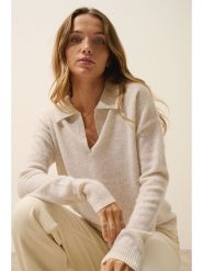 Just Cashmere Kaszmirowy sweter "Éoliane" w kolorze kremowym rozmiar: L. Brązowe swetry Just Cashmere, l, bez wzorów, z kaszmiru, bez ramiączek. Za 326.56 zł.
