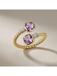 DIA DIAMONDS Pozłacany pierścionek z diamentami i ametystami rozmiar: 56. Różowe pierścionki DIA DIAMONDS, z ametystem, pozłacane. Za 267.95 zł.