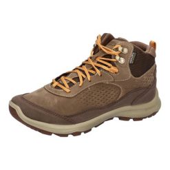 Damskie trekkingowe buty skórzane Keen Terradora Explorer Mid WP Canteen/Curry. Brązowe trekkingi Keen, bez wzorów, z meshu, bez zapięcia, trekkingowe. Za 567.99 zł.