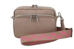 Listonoszka skórzana BARBERINI'S pudrowa 944-18. Czerwone shopper bag Barberinis, bez wzorów, ze skóry, casualowe, bez dodatków. Za 239.99 zł.
