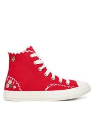 Converse Trampki Chuck Taylor All Star Embroidered Flowers A13518C Czerwony. Czerwone trampki Converse, bez wzorów, z materiału, retro, bez zapięcia. Za 299.99 zł.
