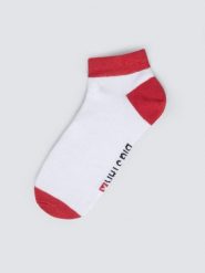 Stopki bawełniane czerwono-białe Filixos 603. Czerwone skarpetki BIG STAR, bez wzorów, z bawełny. Za 19.99 zł.