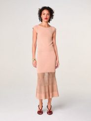 Rodier Spódnica w kolorze jasnoróżowym rozmiar: XL. Różowe spódnice Rodier, na co dzień, xl, bez wzorów, midi, proste. Za 339.99 zł.