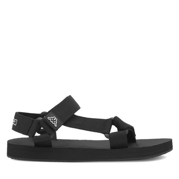 Sandały Kappa. Czarne sandały Kappa, bez wzorów, bez obcasa, na płaskiej podeszwie, bez zapięcia. Za 107.99 zł.