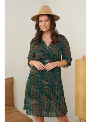 Curvy Lady Sukienka w kolorze ciemnozielonym rozmiar: 40/42. Zielone sukienki Curvy Lady, na co dzień, bez wzorów, ze skóry, klasyczne, bez kołnierzyka, bez ramiączek, midi, proste. Za 127.35 zł.