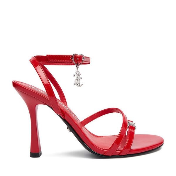 Sandały Juicy Couture. Czerwone sandały Juicy Couture, bez wzorów, bez obcasa, na szpilce, bez zapięcia. Za 249.99 zł.