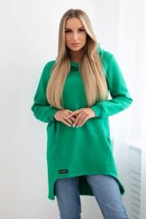 Bluza ocieplana z dłuższym tyłem jasno zielona. Zielone bluzy KESI, l, bez wzorów, z bawełny, bez ramiączek, bez kaptura. Za 267.67 zł.