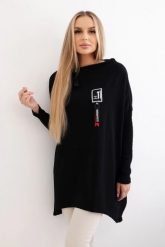 Bluza oversize z asymetrycznymi bokami czarna. Czarne bluzy KESI, l, bez wzorów, z bawełny, bez kaptura. Za 209.11 zł.