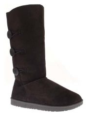 ISLAND BOOT Kozaki zimowe "Flora" w kolorze czarnym rozmiar: 36. Czarne kozaki Island Boot, na zimę, bez wzorów, z materiału, eleganckie, bez obcasa, bez zapięcia. Za 127.65 zł.