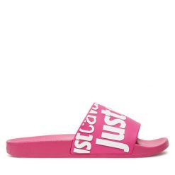 Klapki Just Cavalli. Czerwone klapki Just Cavalli, bez wzorów, bez obcasa, bez zapięcia. Za 299.99 zł.