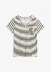 Luźny T-shirt z czystej bawełny. Niebieskie t-shirty bonprix, bez wzorów, z bawełny, bez kołnierzyka, bez ramiączek. Za 32.99 zł.