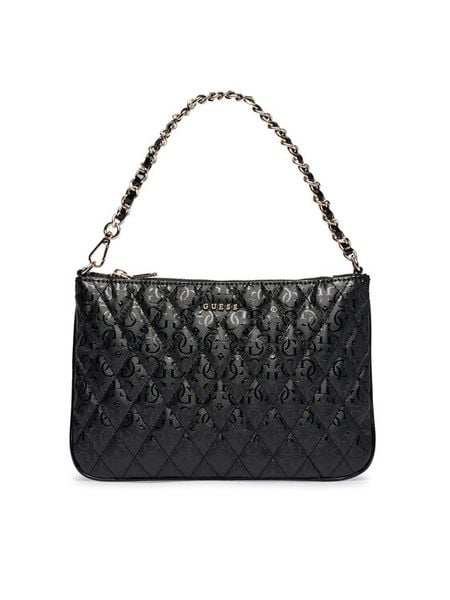 Guess Torebka PW7590 P6474 Czarny. Czarne kopertówki Guess, z aplikacjami, ze skóry, bez dodatków. Za 264.99 zł.