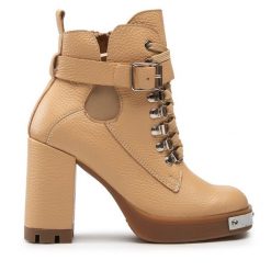 Botki Rage Age. Brązowe botki Rage Age, bez wzorów, bez obcasa, na słupku, bez zapięcia. Za 329.99 zł.