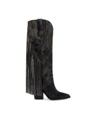 Steve Madden Kowbojki Bravados Boot SM11002945-04004-024 Czarny. Czarne kozaki Steve Madden, bez wzorów, z materiału, bez obcasa, na słupku, bez zapięcia. Za 1,079.00 zł.