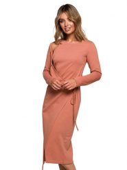 Be Wear Sukienka w kolorze jasnopomarańczowym rozmiar: S. Pomarańczowe sukienki Be Wear, na co dzień, s, bez wzorów, bez kołnierzyka, bez ramiączek, midi, proste. Za 123.53 zł.