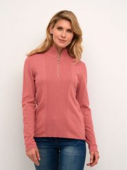 Cream Sweter Crdela High Neck 10610647 Różowy Straight Fit. Czerwone swetry Cream, s, bez wzorów, z wiskozy, bez ramiączek. Za 139.99 zł.