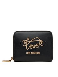 LOVE MOSCHINO Mały Portfel Damski JC5734PP0MKG0000 Czarny. Czarne portfele Love Moschino, bez wzorów, ze skóry. Za 449.99 zł.