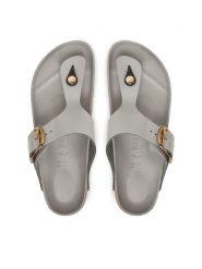 Birkenstock Japonki Gizeh Big Buckle Hex 1029507 Szary. Szare japonki Birkenstock, bez wzorów, ze skóry. Za 579.99 zł.