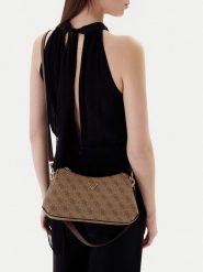 Guess Torebka Noelle II Mini HWBG96 72730 Brązowy. Brązowe torebki klasyczne Guess, z aplikacjami, z materiału, bez dodatków. Za 589.99 zł.