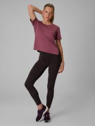 4F Legginsy treningowe szybkoschnące damskie - brązowe XS. Brązowe legginsy 4f, bez wzorów, sportowe. Za 119.99 zł.