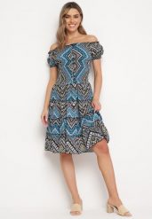 Zielono-Czarna Sukienka Bawełniana Hiszpanka w Stylu Boho Raelinora. Zielone sukienki Born2be, l, bez wzorów, z bawełny, boho, bez kołnierzyka, bez ramiączek. W wyprzedaży za 45.49 zł.