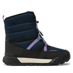 Śniegowce Geox. Niebieskie śniegowce Geox, bez wzorów, bez zapięcia. Za 399.99 zł.