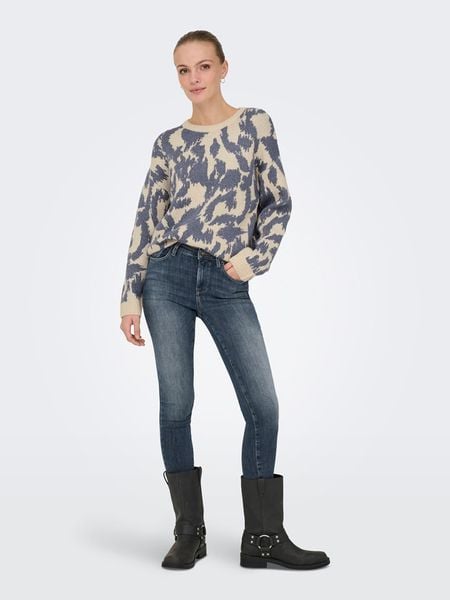 ONLY Sweter w kolorze niebiesko-beżowym rozmiar: L. Brązowe swetry ONLY, l, bez wzorów, ze splotem, bez ramiączek. Za 174.84 zł.