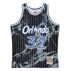 Marmurowa koszula Orlando Magic NBA Team Swingman 1994/95. Czarne koszule Mitchell & Ness, bez wzorów, z poliesteru, sportowe, bez kołnierzyka, bez ramiączek. Za 632.50 zł.