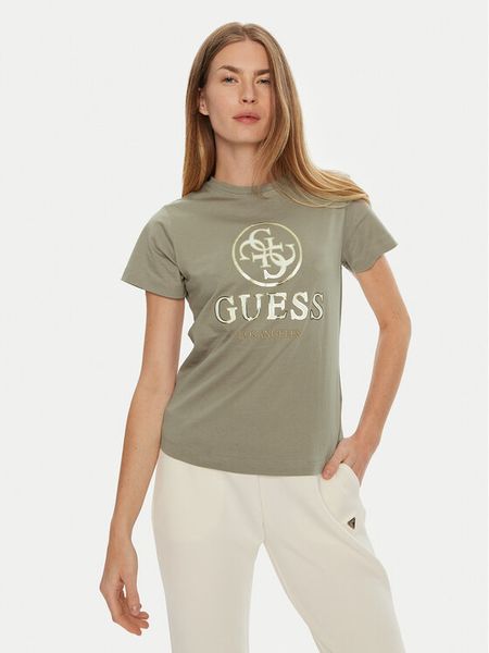 Guess T-Shirt V4BI00 I3Z14 Szary Regular Fit. Szare t-shirty Guess, xs, z aplikacjami, z bawełny, bez kołnierzyka, bez ramiączek. Za 99.99 zł.