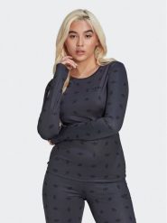 Adidas Bluzka Allover Print HL9137 Czarny Slim Fit. Czarne bluzki adidas, bez wzorów, z syntetyku, bez kołnierzyka, bez ramiączek. Za 229.00 zł.
