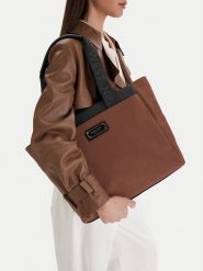 Nine West Torebka CEO-Brielle-LA374-4705 Brązowy. Brązowe shopper bag Nine West, bez wzorów, z materiału, bez dodatków. Za 249.99 zł.