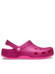 Crocs Klapki Classic Glitter Clog 205942 Różowy. Czerwone klapki Crocs, bez wzorów, z tworzywa sztucznego, bez obcasa, bez zapięcia. Za 199.99 zł.