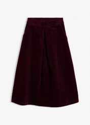 Spódnica sztruksowa z mieszanki bawełny. Czerwone spódnice bonprix, bez wzorów, z bawełny, maxi. Za 189.99 zł.