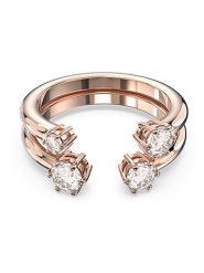 Swarovski Pozłacany pierścionek z cyrkoniami rozmiar: 60. Czerwone pierścionki Swarovski, z cyrkonią, metalowe. Za 217.99 zł.