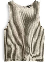 OPUS Top dzianinowy w kolorze beżowym rozmiar: 38. Brązowe topy Opus, bez wzorów, z dzianiny, bez kołnierzyka, bez ramiączek. Za 86.99 zł.