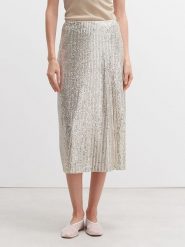 OPUS Spódnica w kolorze srebrnym rozmiar: 42. Szare spódnice Opus, bez wzorów, midi, rozkloszowane. Za 136.13 zł.