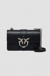 PINKO Czarna kopertówka Love One Mini St. Cl Vitello Seta. Czarne kopertówki Pinko, bez wzorów, ze skóry, eleganckie, bez dodatków. W wyprzedaży za 1,059.99 zł.