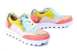 WALDLAUFER 993004909328 melon grun lightgold, półbuty damskie. Różowe półbuty wsuwane Waldlaufer, bez wzorów, bez obcasa. Za 584.90 zł.