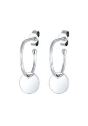 Elli Damska zawieszka na ucho Geo płytka kreole w pozłacanym srebrze 925 Sterling Silver Kolczyki koła 1 ct Damski. Szare kolczyki Elli, pozłacane. Za 283.99 zł.