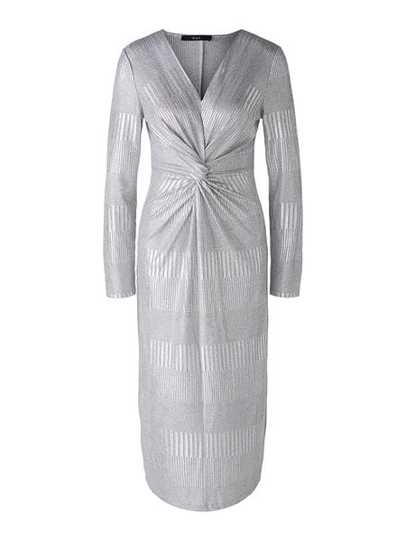 Oui Sukienka w kolorze srebrnym rozmiar: 40. Szare sukienki Oui, bez wzorów, bez kołnierzyka, bez ramiączek, midi. Za 173.99 zł.