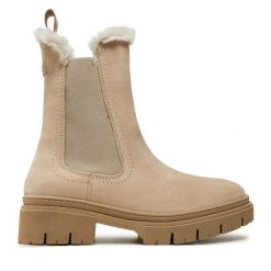 Sztyblety Tamaris. Brązowe botki Tamaris, bez wzorów, bez obcasa, na płaskiej podeszwie, bez zapięcia. Za 329.99 zł.