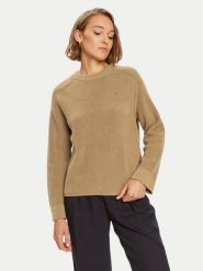 Tommy Hilfiger Sweter WW0WW40751 Beżowy Regular Fit. Brązowe swetry Tommy Hilfiger, l, bez wzorów, z bawełny, bez ramiączek. Za 489.99 zł.