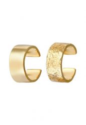 Elli Damski zestaw nausznic Szeroka Basic Młotkowana ze srebra 925 Sterling Silver Kolczyki 1 ct. Szare kolczyki Elli, srebrne. Za 173.39 zł.