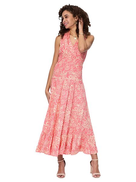 Aller Simplement Sukienka w kolorze różowo-kremowym rozmiar: 38/40. Różowe sukienki Aller Simplement, bez wzorów, z bawełny, klasyczne, bez kołnierzyka, bez ramiączek, maxi. Za 154.07 zł.